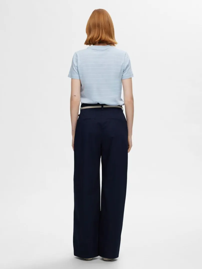 stribet_bomuld_tshirt_4-5.webp T-shirts>SELECTED STRIBET BOMULD T-SHIRT Blue