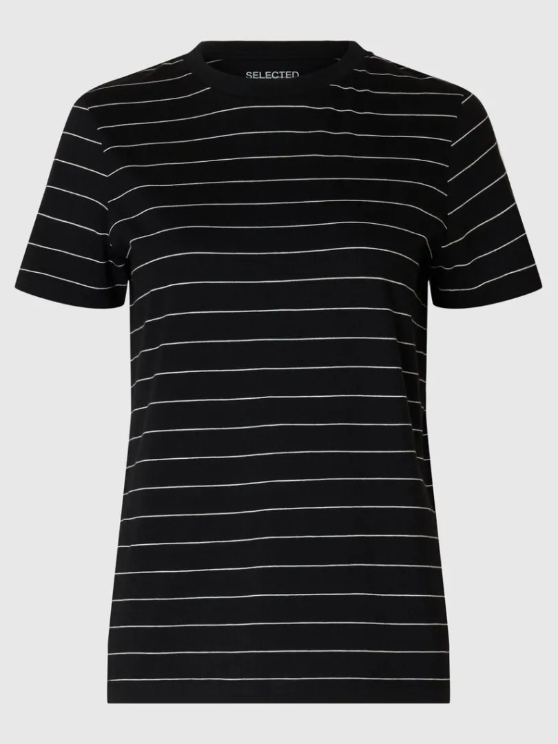 stribet_bomuld_tshirt_5-5.webp T-shirts>SELECTED STRIBET BOMULD T-SHIRT Black