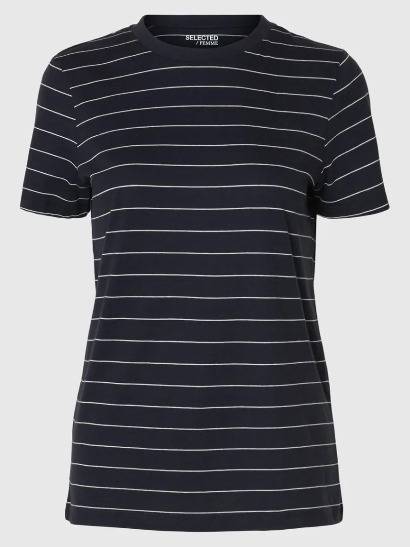 stribet_bomuld_tshirt_5.webp T-shirts>SELECTED STRIBET BOMULD T-SHIRT Blue