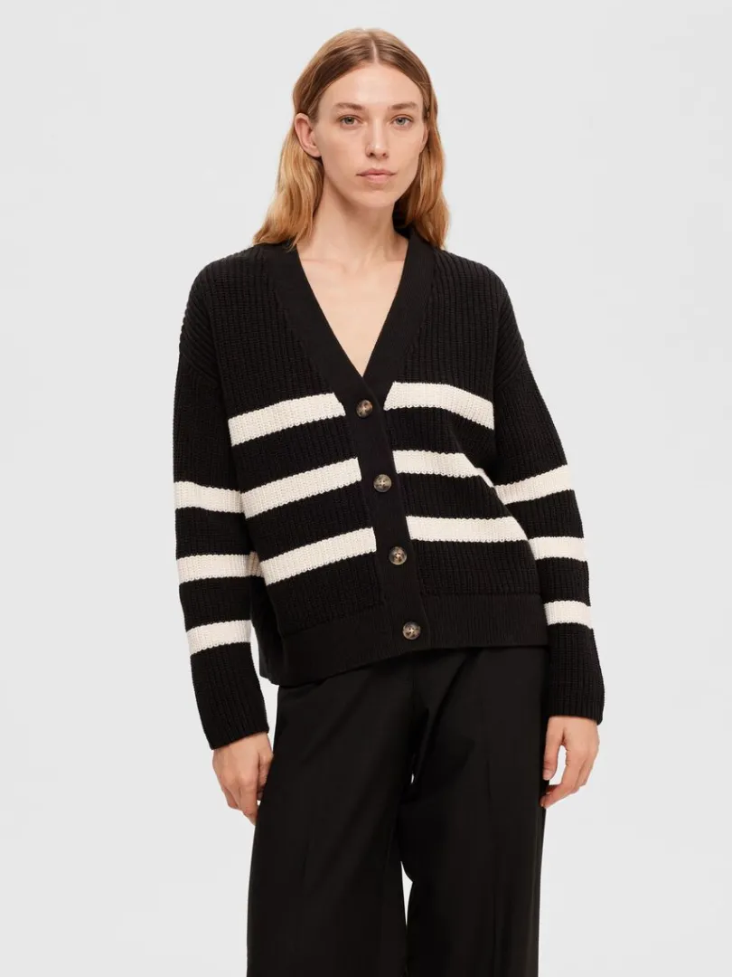 stribet_cardigan_0-1.webp Strik>SELECTED STRIBET CARDIGAN Black