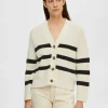 Strik>SELECTED STRIBET CARDIGAN White