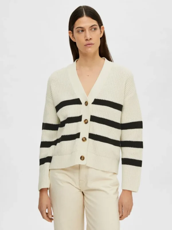Strik>SELECTED STRIBET CARDIGAN White