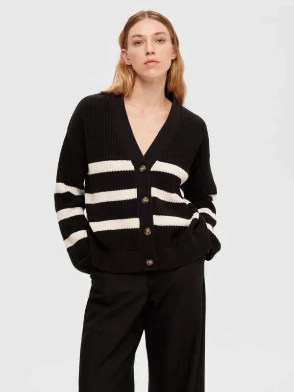 Strik>SELECTED STRIBET CARDIGAN Black