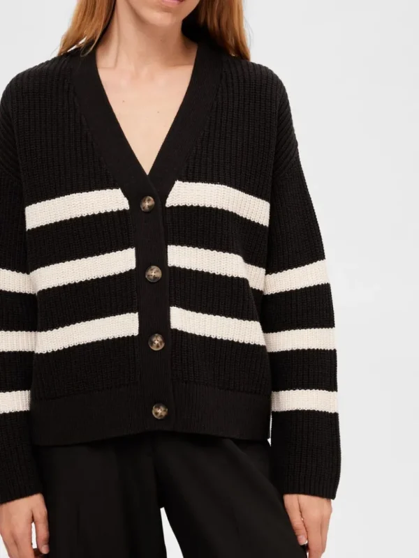 Strik>SELECTED STRIBET CARDIGAN Black