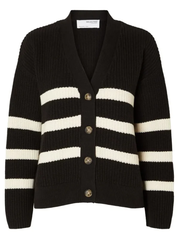 Strik>SELECTED STRIBET CARDIGAN Black