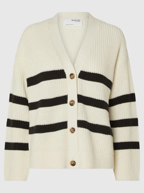 Strik>SELECTED STRIBET CARDIGAN White