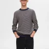 Strik>SELECTED STRIBET CREWNECK STRIKTRØJE Blue