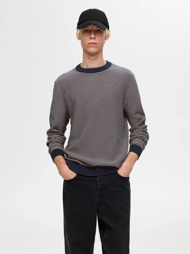 stribet_crewneck_striktrj_0-1.webp Strik>SELECTED STRIBET CREWNECK STRIKTRØJE Blue