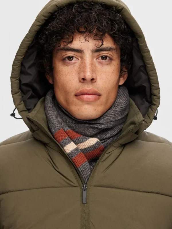 Accessories>SELECTED STRIBET HALSTØRKLÆDE Grey