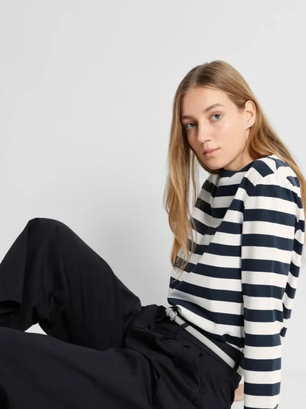 T-shirts>SELECTED STRIBET LANGÆRMET T-SHIRT Blue