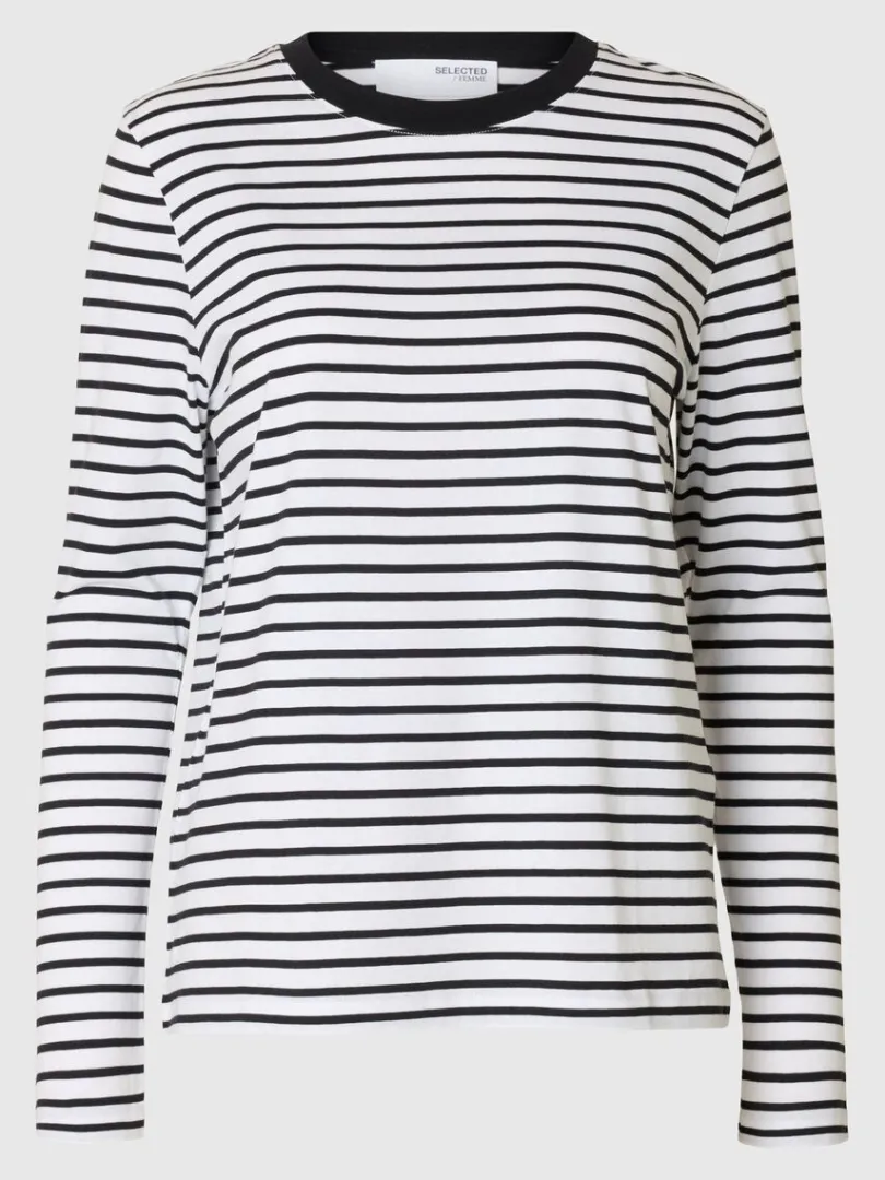 stribet_langrmet_tshirt_5.webp T-shirts>SELECTED STRIBET LANGÆRMET T-SHIRT Black