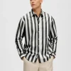 Skjorter>SELECTED STRIBET SKJORTE Black