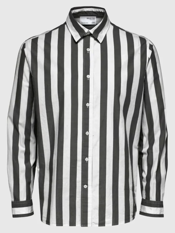 Skjorter>SELECTED STRIBET SKJORTE Black
