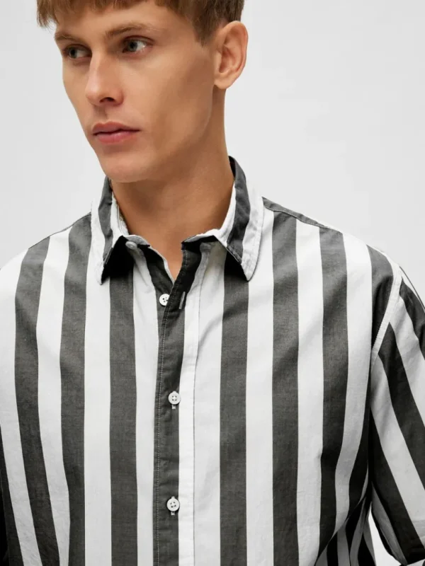 Skjorter>SELECTED STRIBET SKJORTE Black