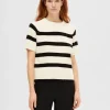 Strik>SELECTED STRIBET STRIKKET TOP White