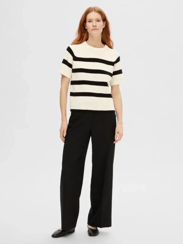Strik>SELECTED STRIBET STRIKKET TOP White