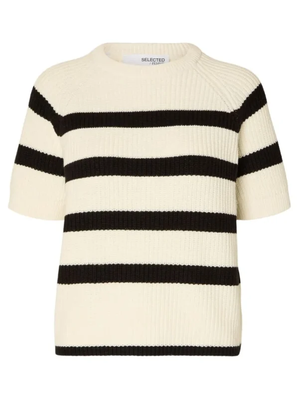 Strik>SELECTED STRIBET STRIKKET TOP White