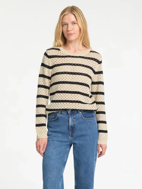 Strik>SELECTED STRIBET STRIKTRØJE Beige