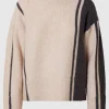Strik>SELECTED STRIBET STRIKTRØJE Beige