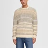 Strik>SELECTED STRIBET STRIKTRØJE Beige