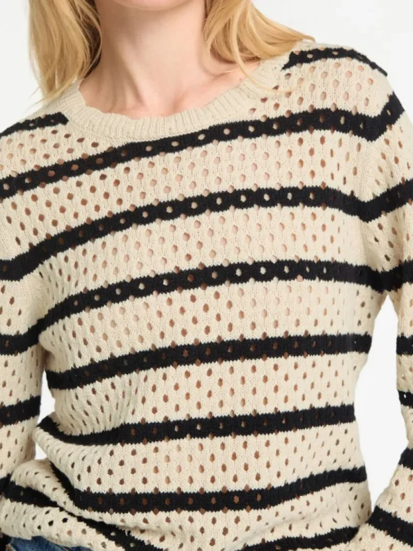 Strik>SELECTED STRIBET STRIKTRØJE Beige