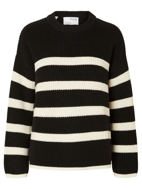 Strik>SELECTED STRIBET STRIKTRØJE Black