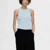Toppe Og Bluser>SELECTED STRIBET TANKTOP Blue