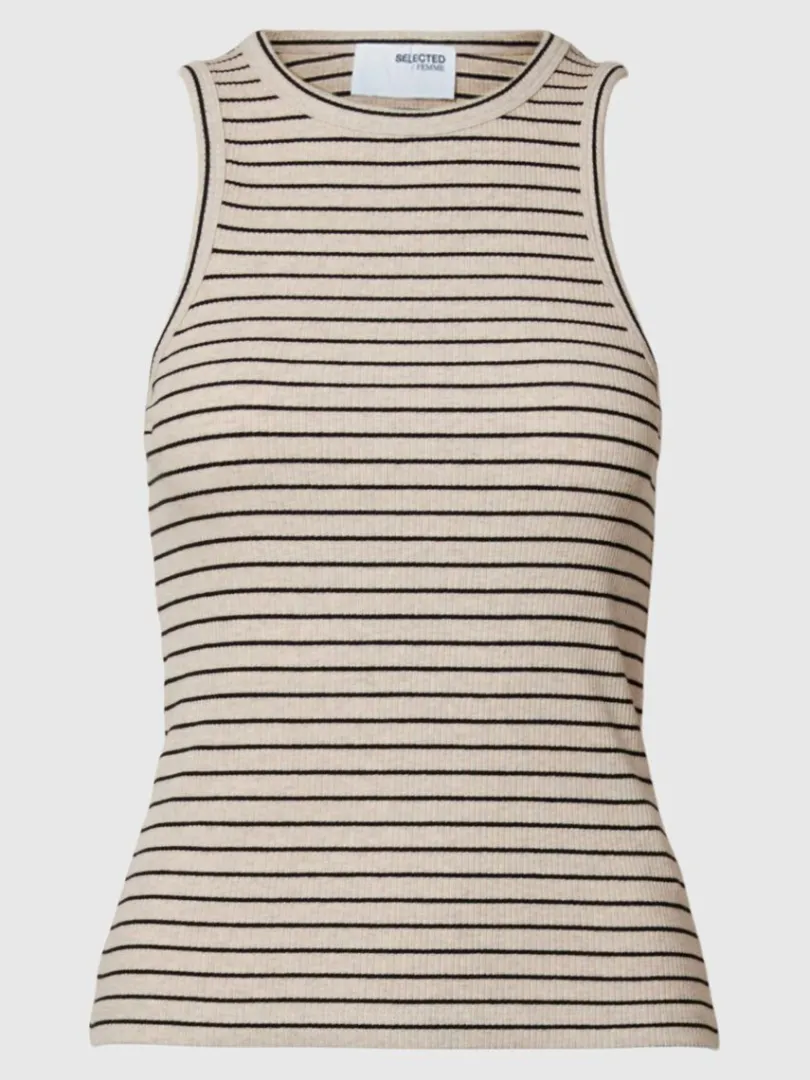 stribet_tanktop_5.webp Toppe Og Bluser>SELECTED STRIBET TANKTOP Beige