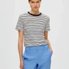 T-shirts>SELECTED STRIBET T-SHIRT Black