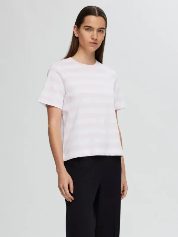 T-shirts>SELECTED STRIBET T-SHIRT Pink