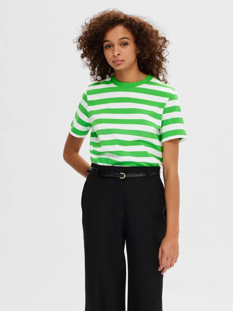stribet_tshirt_0-3.webp T-shirts>SELECTED STRIBET T-SHIRT Green