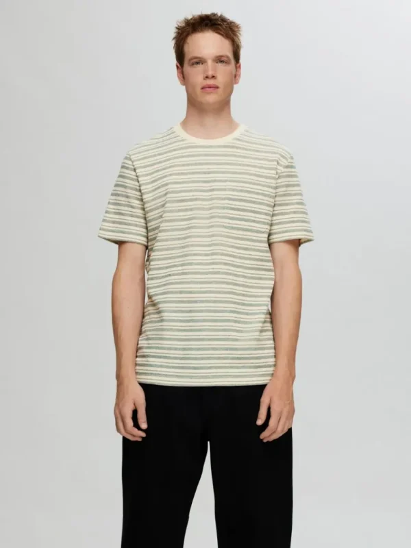 T-shirts>SELECTED STRIBET T-SHIRT Green