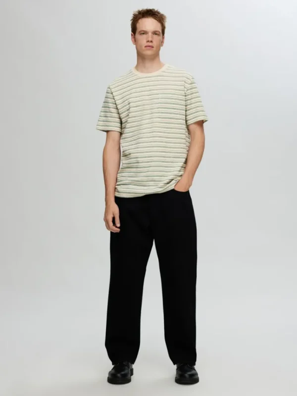 T-shirts>SELECTED STRIBET T-SHIRT Green