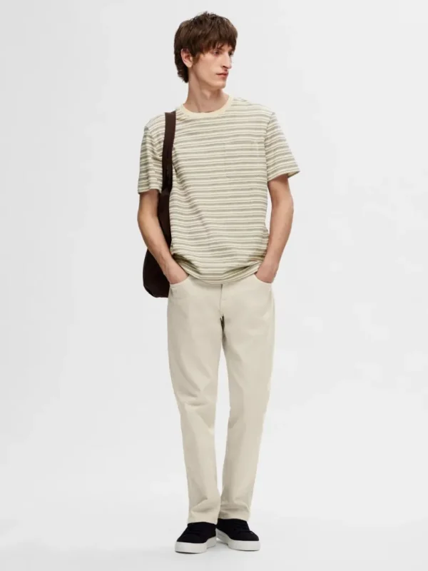 T-shirts>SELECTED STRIBET T-SHIRT Grey