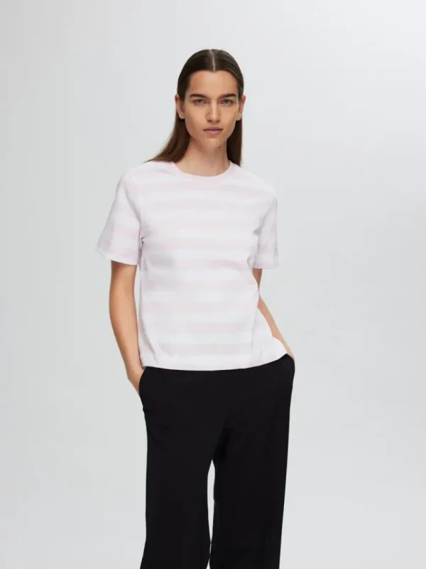 T-shirts>SELECTED STRIBET T-SHIRT Pink