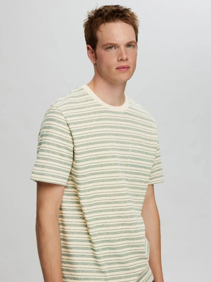 stribet_tshirt_2-4.webp T-shirts>SELECTED STRIBET T-SHIRT Green