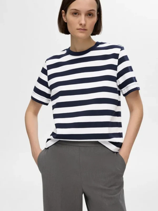 T-shirts>SELECTED STRIBET T-SHIRT Blue