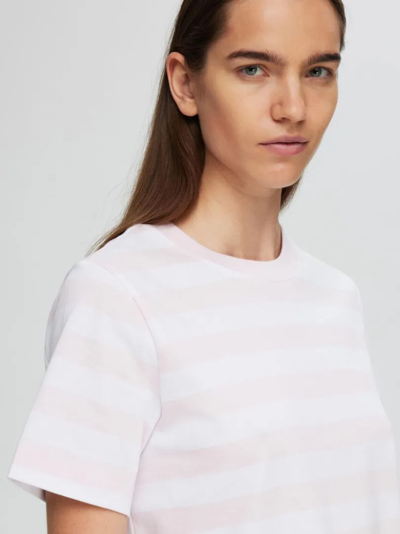 stribet_tshirt_3-2.webp T-shirts>SELECTED STRIBET T-SHIRT Pink