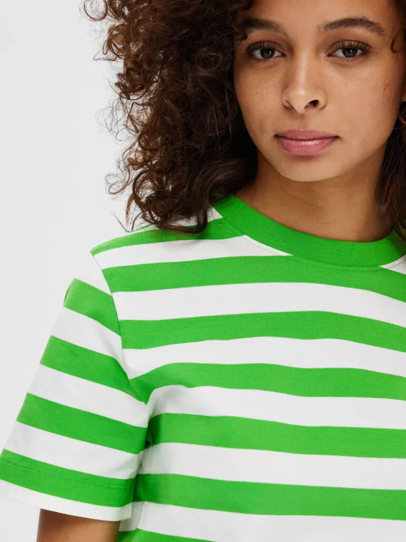 stribet_tshirt_3-3.webp T-shirts>SELECTED STRIBET T-SHIRT Green
