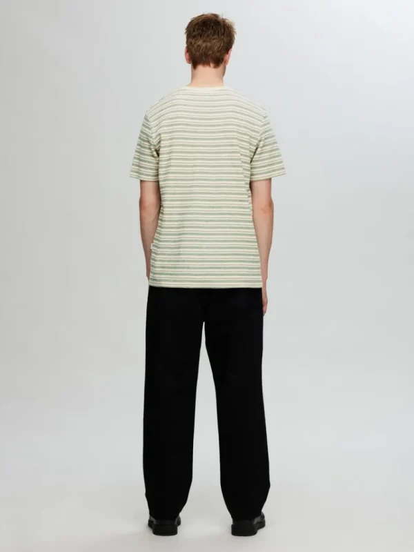 T-shirts>SELECTED STRIBET T-SHIRT Green