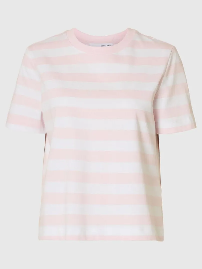 stribet_tshirt_5-2.webp T-shirts>SELECTED STRIBET T-SHIRT Pink