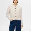 Strik>SELECTED STRIKKET CARDIGAN Beige