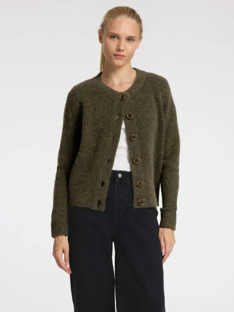 strikket_cardigan_0-2.webp Strik>SELECTED STRIKKET CARDIGAN Green