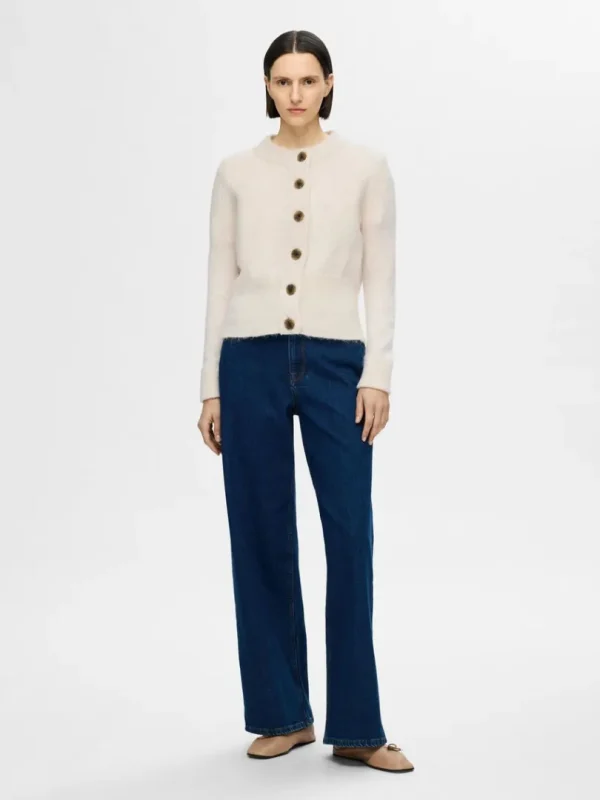 Strik>SELECTED STRIKKET CARDIGAN Beige