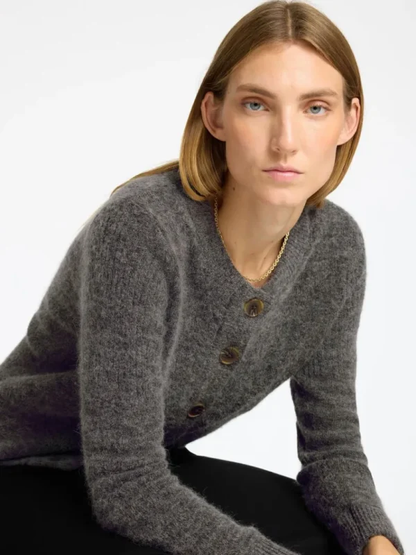 Strik>SELECTED STRIKKET CARDIGAN Grey
