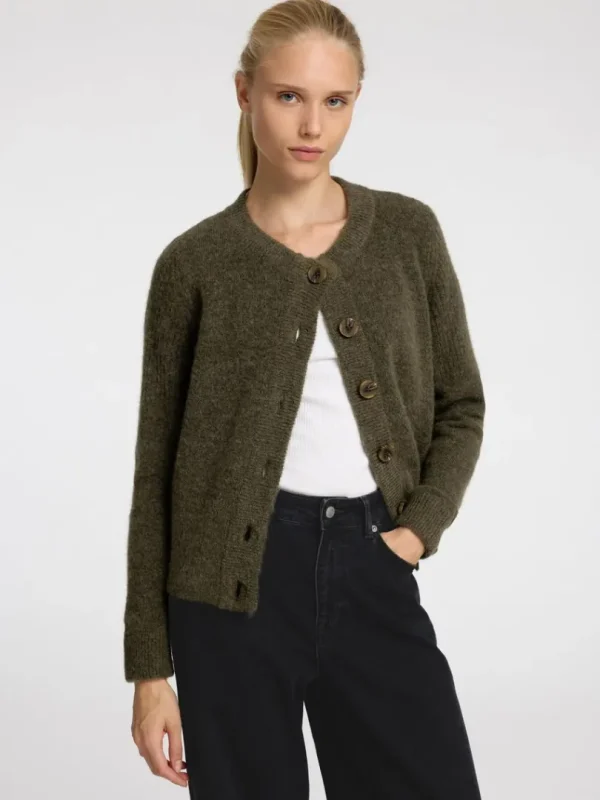 Strik>SELECTED STRIKKET CARDIGAN Green
