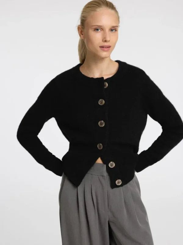 Strik>SELECTED STRIKKET CARDIGAN Black