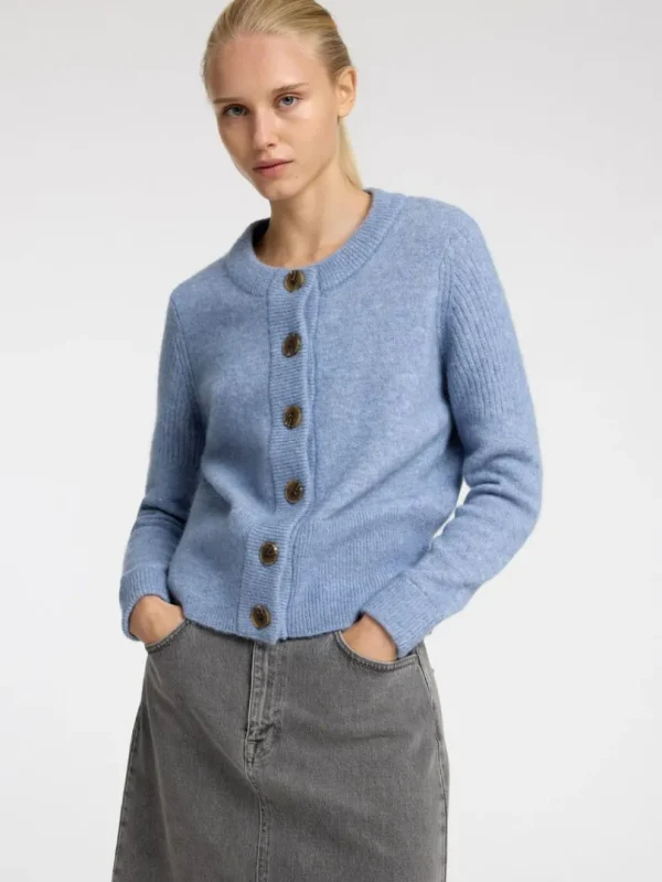 Strik>SELECTED STRIKKET CARDIGAN Blue