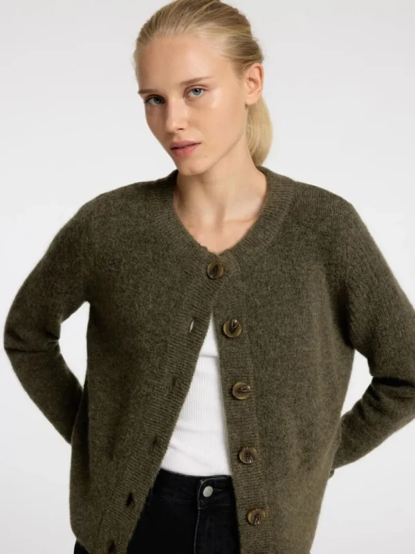 Strik>SELECTED STRIKKET CARDIGAN Green