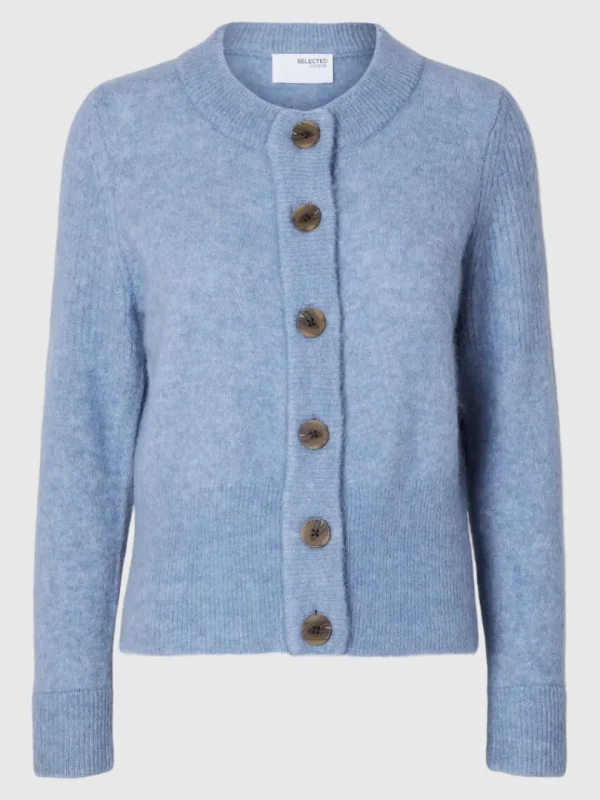 Strik>SELECTED STRIKKET CARDIGAN Blue